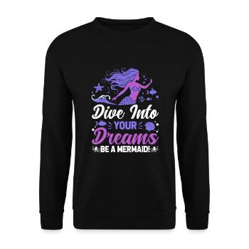 Plongez dans vos rêves - soyez une sirène ! - Sweat-shirt Unisexe - noir - Devant - Alina (178cm) & Michal (187cm)