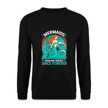 Sirènes : Faire des vagues depuis toujours. - Sweat-shirt Unisexe - noir - Devant - Alina (178cm) & Michal (187cm)
