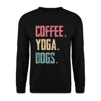 Coffee Yoga Dogs - Unisex Sweatshirt - black - Front - Alina (178cm) & Michal (187cm)