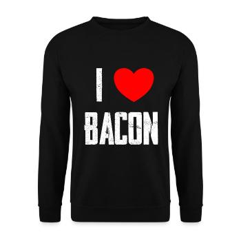 I Love Bacon - Unisex Sweatshirt - black - Front - Alina (178cm) & Michal (187cm)