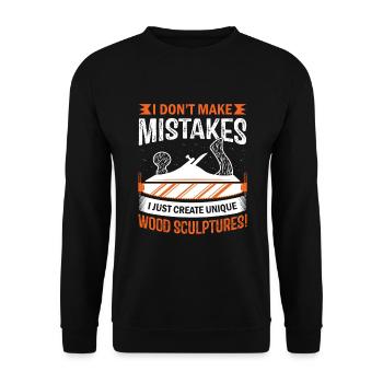 Je ne fais pas d’erreurs ; Je crée simplement des bois uniques - Sweat-shirt Unisexe - noir - Devant - Alina (178cm) & Michal (187cm)