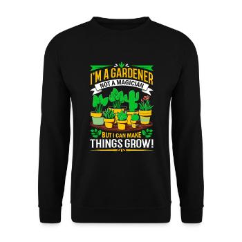 Je suis un jardinier, pas un magicien – mais je peux faire en sorte que la - Sweat-shirt Unisexe - noir - Devant - Alina (178cm) & Michal (187cm)