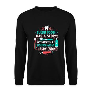 Every tooth has a story; let’s make sure yours has - Unisex Sweatshirt - black - Front - Alina (178cm) & Michal (187cm)