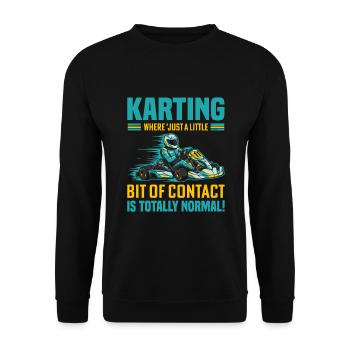 Karting : où « juste un peu de contact » n’est pas - Sweat-shirt Unisexe - noir - Devant - Alina (178cm) & Michal (187cm)