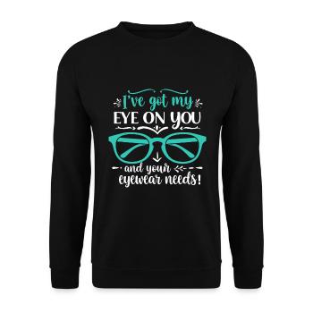 I’ve got my eye on you – and your eyewear needs! - Unisex Sweatshirt - black - Front - Alina (178cm) & Michal (187cm)