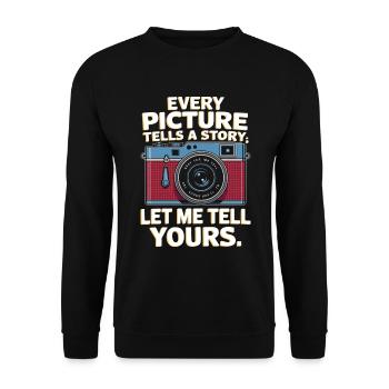 Chaque image raconte une histoire ; Laissez-moi vous raconter la vôtre. - Sweat-shirt Unisexe - noir - Devant - Alina (178cm) & Michal (187cm)