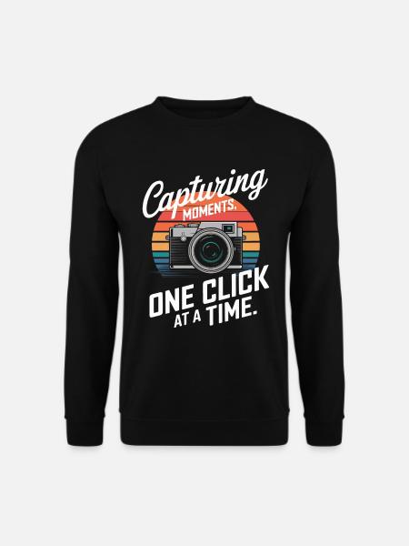 Halten Sie Momente fest, einen Klick nach dem anderen. - Unisex Pullover - Schwarz