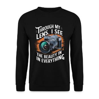 À travers mon objectif, je vois la beauté dans tout. - Sweat-shirt Unisexe - noir - Devant - Alina (178cm) & Michal (187cm)