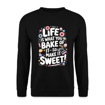 La vie est ce que vous en faites – alors faisons-le swe - Sweat-shirt Unisexe - noir - Devant - Alina (178cm) & Michal (187cm)