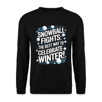 Batailles de boules de neige : la meilleure façon de célébrer l’hiver ! - Sweat-shirt Unisexe - noir - Devant - Alina (178cm) & Michal (187cm)