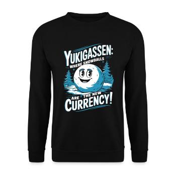 Yukigassen : Où les boules de neige sont la nouvelle monnaie ! - Sweat-shirt Unisexe - noir - Devant - Alina (178cm) & Michal (187cm)