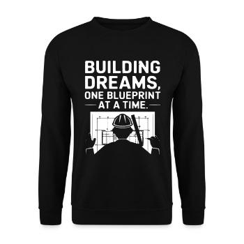Building dreams, one blueprint at a time. - Unisex Sweatshirt - black - Front - Alina (178cm) & Michal (187cm)