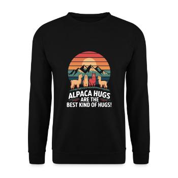Les câlins d’alpaga sont le meilleur type de câlins ! - Sweat-shirt Unisexe - noir - Devant - Alina (178cm) & Michal (187cm)