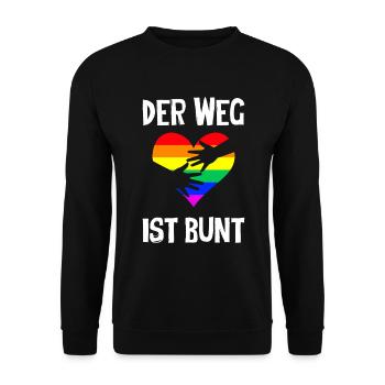 Der Weg Ist Bunt - Unisex Pullover - Schwarz - Vorne - Alina (178cm) & Michal (187cm)