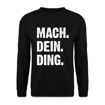 Mach Dein Ding - Unisex Pullover - Schwarz - Vorne - Alina (178cm) & Michal (187cm)
