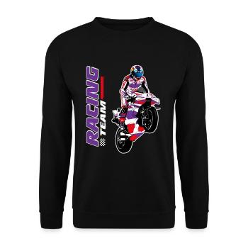 Motorcycle Racing - Superbike - Unisex Sweatshirt - black - Front - Alina (178cm) & Michal (187cm)