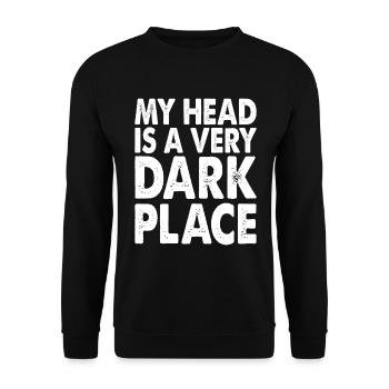 Ma tête est un endroit très sombre - Sweat-shirt Unisexe - noir - Devant - Alina (178cm) & Michal (187cm)