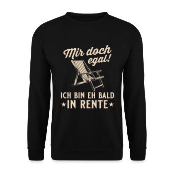Ruhestand Liegestuhl - Eh bald in Rente - Unisex Pullover - Schwarz - Vorne - Alina (178cm) & Michal (187cm)