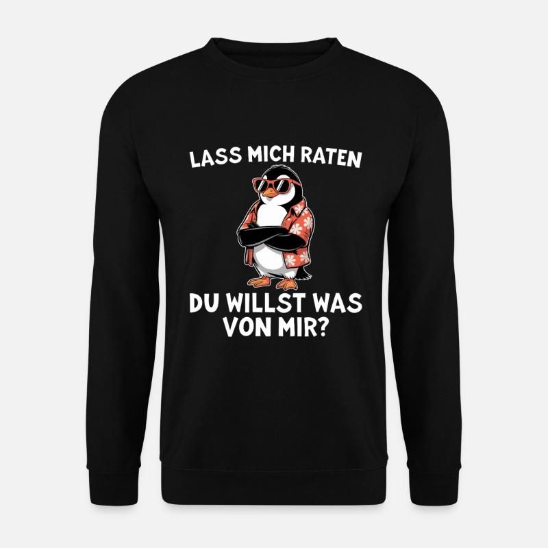 Genervter Pinguin - Du willst was von mir - Unisex Pullover - Schwarz