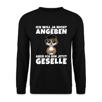 Gesellenprüfung Ausbildung bestanden Geselle - Unisex Pullover - Schwarz - Vorne - Alina (178cm) & Michal (187cm)
