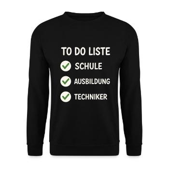 To-Do Liste: Ausbildung geschafft - Unisex Pullover - Schwarz - Vorne - Alina (178cm) & Michal (187cm)