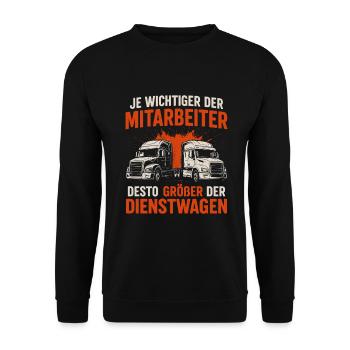 Großer LKW – großer Einfluss - Unisex Pullover - Schwarz - Vorne - Alina (178cm) & Michal (187cm)