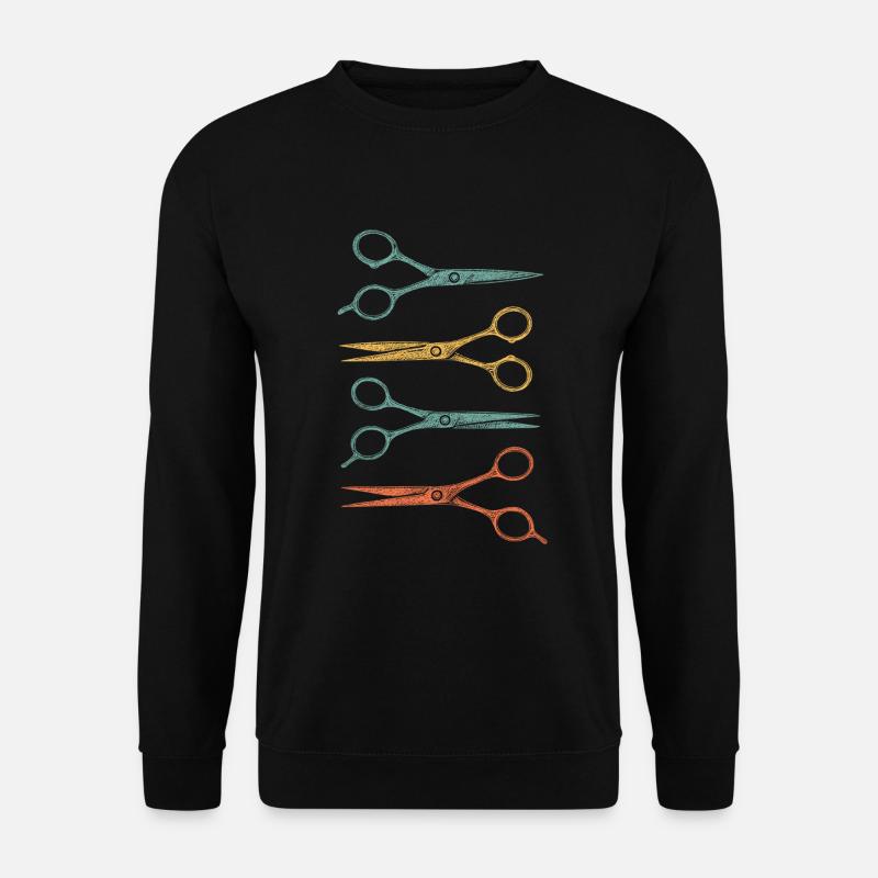 Farbenfrohe Friseurscheren - Unisex Pullover - Schwarz