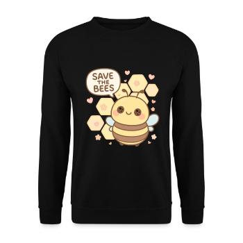 Save the Bees – Douce abeille avec un message - Sweat-shirt Unisexe - noir - Devant - Alina (178cm) & Michal (187cm)