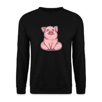 Pig Shirt | Hog Piglet Piggy Bacon Farm Animals - Unisex Sweatshirt - black - Front - Alina (178cm) & Michal (187cm)