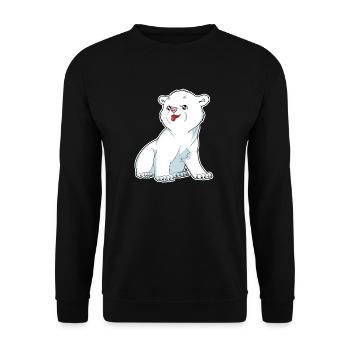 | chemise Polar Bear Neige Froid Hiver Ours Animal - Sweat-shirt Unisexe - noir - Devant - Alina (178cm) & Michal (187cm)