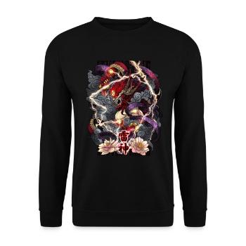 Raijin God of Thunder - Unisex Sweatshirt - black - Front - Alina (178cm) & Michal (187cm)