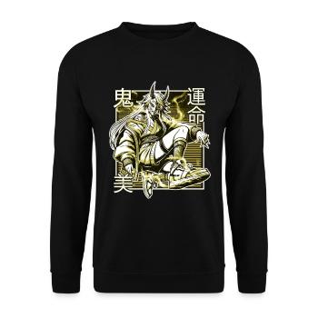 Démon Kunoichi Jaune - Sweat-shirt Unisexe - noir - Devant - Alina (178cm) & Michal (187cm)