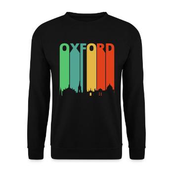 Weinlese Retro Oxford. Horizont. Stadtbild.England - Unisex Pullover - Schwarz - Vorne - Alina (178cm) & Michal (187cm)