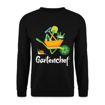 Garten Gärtner Hobbygärtner Gartenchef - Unisex Pullover - Schwarz - Vorne - Alina (178cm) & Michal (187cm)