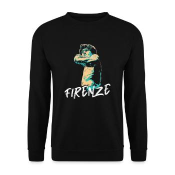 Illustration Sculpture David Masterpiece Florence - Unisex Sweatshirt - black - Front - Alina (178cm) & Michal (187cm)