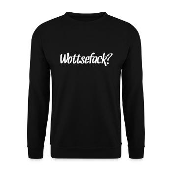 WTF Wottsefack - Unisex Pullover - Schwarz - Vorne - Alina (178cm) & Michal (187cm)