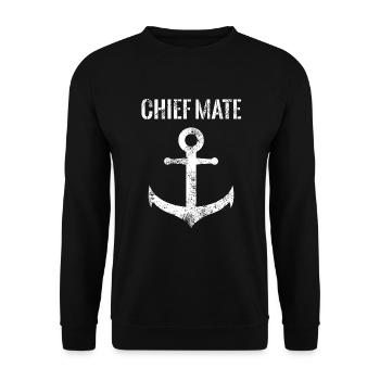 Erster Offizier Matrose Zur See - Unisex Pullover - Schwarz - Vorne - Alina (178cm) & Michal (187cm)