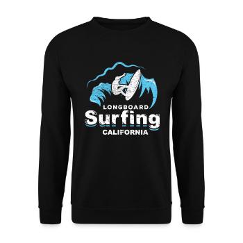 Longboard, surf, californie, planche surf, soleil, vague - Sweat-shirt Unisexe - noir - Devant - Alina (178cm) & Michal (187cm)
