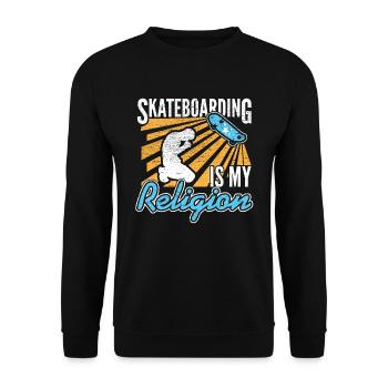 Skateboarding Relegion Skater Praying Ramp Gift - Unisex Sweatshirt - black - Front - Alina (178cm) & Michal (187cm)