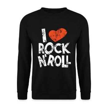 I Love Rock n Roll - Unisex Pullover - Schwarz - Vorne - Alina (178cm) & Michal (187cm)