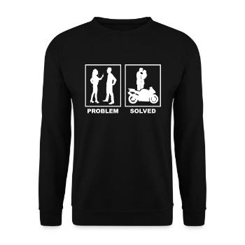 Motorcycle, relationship, love, couple, gift idea - Unisex Sweatshirt - black - Front - Alina (178cm) & Michal (187cm)
