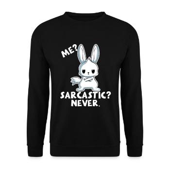 I sarcastic? No way! Rabbit - Unisex Sweatshirt - black - Front - Alina (178cm) & Michal (187cm)