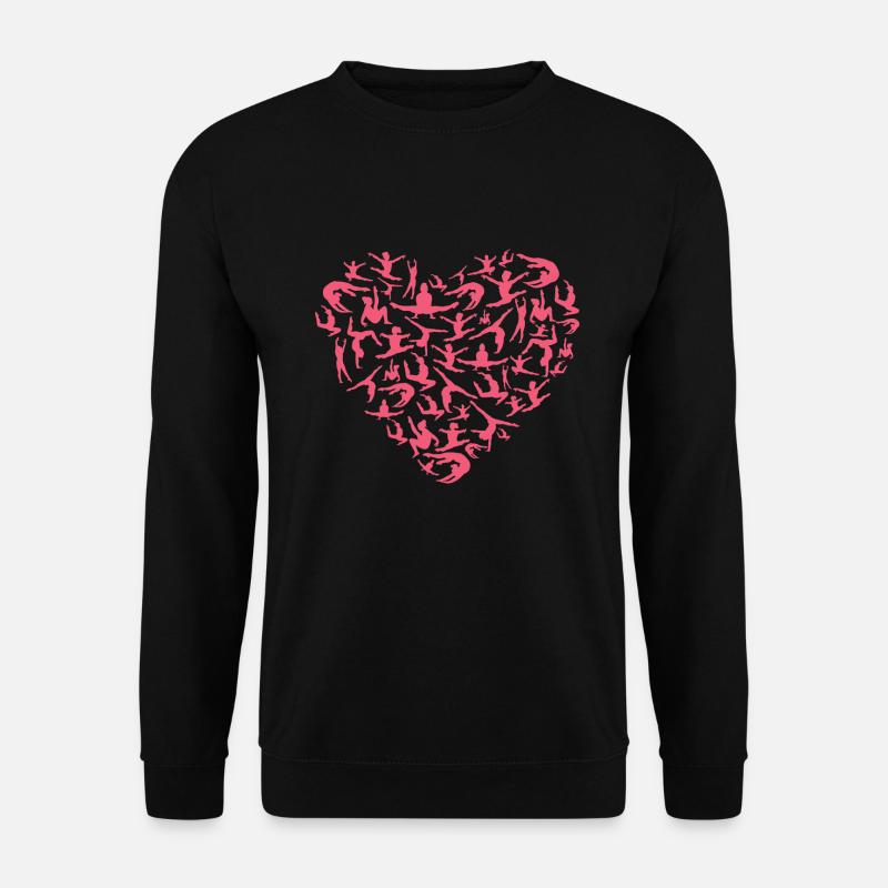 Mädchen Gymnastik Rotes Herz Frauen Turnerin - Unisex Pullover - Schwarz