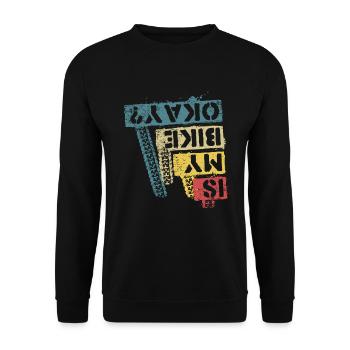 Downhill MTB Bike Biker Gift - Unisex Sweatshirt - black - Front - Alina (178cm) & Michal (187cm)