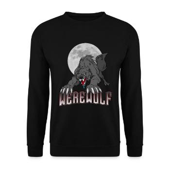 Loup-garou Monstre Halloween Pleine Lune Idée cadeau - Sweat-shirt Unisexe - noir - Devant - Alina (178cm) & Michal (187cm)