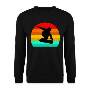 Snowboarder Retro Snowboarding - Unisex Pullover - Schwarz - Vorne - Alina (178cm) & Michal (187cm)