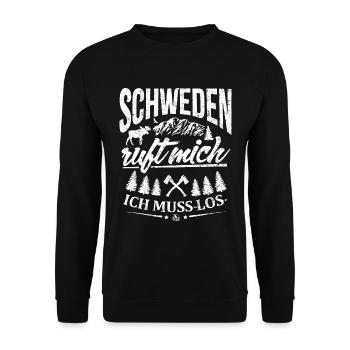 Schweden ruft mich - ich muss los - Unisex Pullover - Schwarz - Vorne - Alina (178cm) & Michal (187cm)
