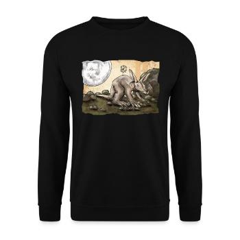 Elise Erdferkel ~ Kritzeltoon #26 - Unisex Pullover - Schwarz - Vorne - Alina (178cm) & Michal (187cm)