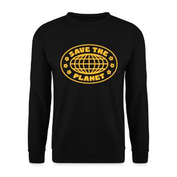 SAVE THE PLANET - Unisex Pullover - Schwarz - Vorne - Alina (178cm) & Michal (187cm)