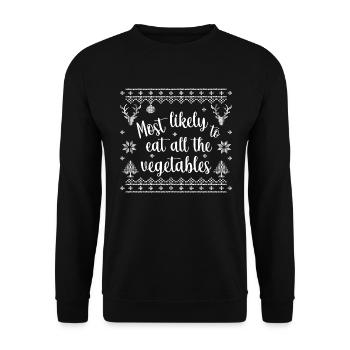 le plus susceptible de manger tous les légumes - Sweat-shirt Unisexe - noir - Devant - Alina (178cm) & Michal (187cm)